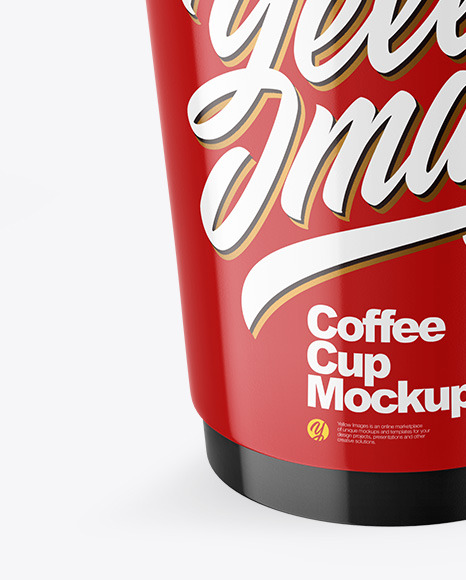 Glossy Paper Coffee Cup w  Splash Mockup PSD #1
