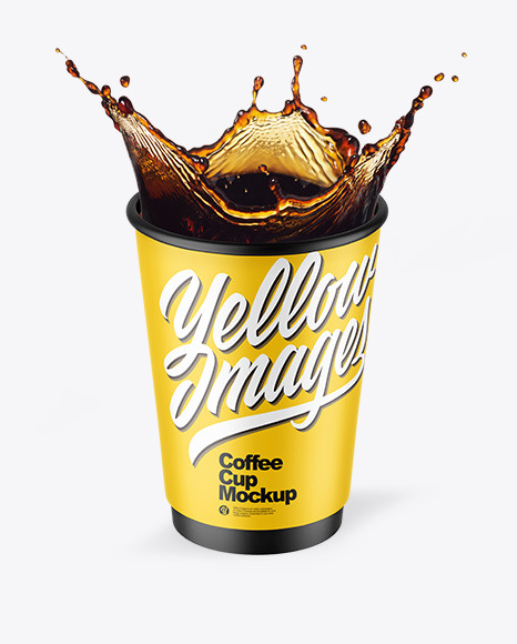 12 Oz Paper Coffee Cup w/ Splash Mockups