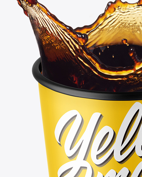 Matte Paper Coffee Cup w  Splash Mockup PSD #2