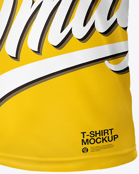 T Shirt with V neck Mockup   Half Side View PSD #1