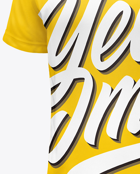 T Shirt with V neck Mockup   Half Side View PSD #6