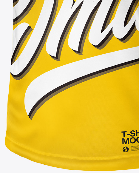 T Shirt with V neck Mockup   Half Side View PSD #7