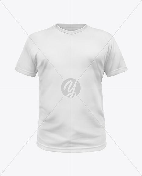 T Shirt with V neck Mockup   Front View PSD #3