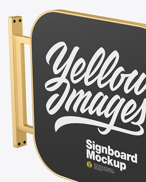Metallic Signboard Mockup PSD #2