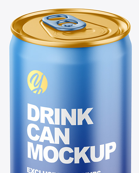 150ml Metallic Drink Can w  Matte Finish Mockup PSD #1