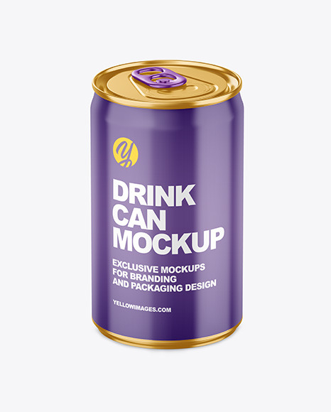 150ml Metallic Drink Can w  Glossy Finish Mockup PSD #3