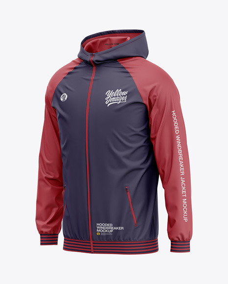 Hooded Windbreaker Mockup outerwear 11956