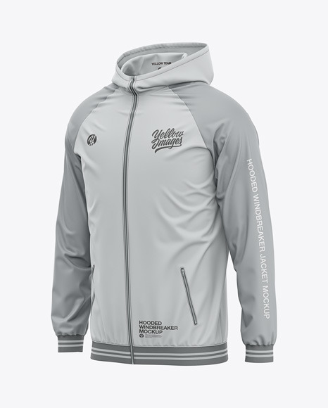 Hooded Windbreaker Mockup apparel 11950