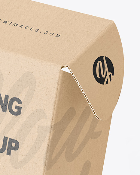 Opened Kraft Paper Mailing Box Mockup PSD #2