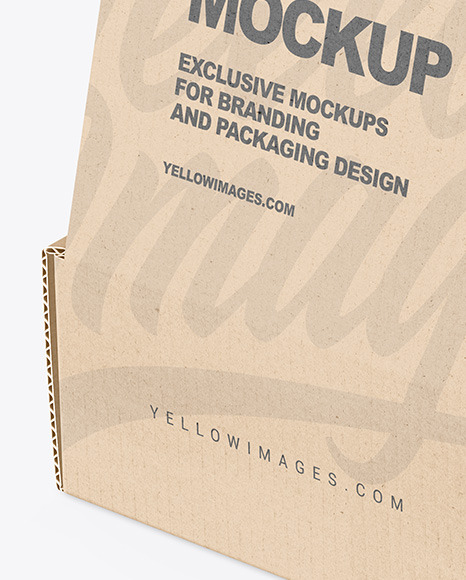 Opened Kraft Paper Mailing Box Mockup PSD #1