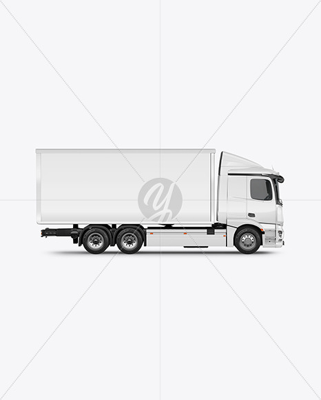 Box Truck Mockup   Side View PSD #3