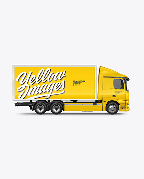 Box Truck Mockup   Side View PSD #7