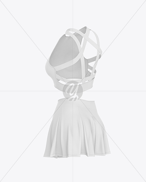 Cheerleader Costume Mockup – Back Half Side View PSD #3