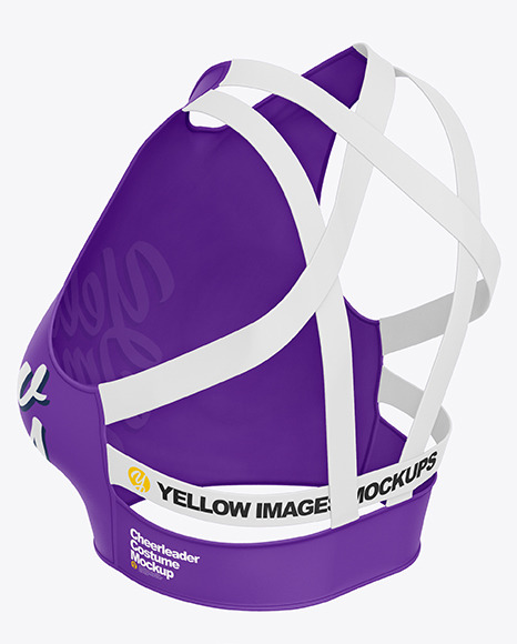 Cheerleader Costume Mockup – Back Half Side View PSD #2