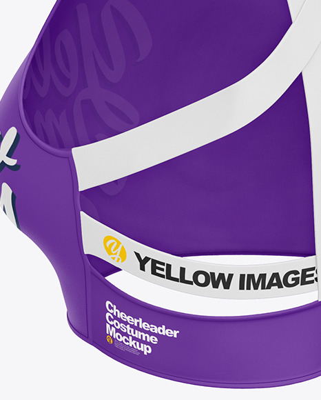 Cheerleader Costume Mockup – Back Half Side View PSD #1