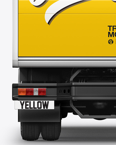 Box Truck Mockup   Back View PSD #3