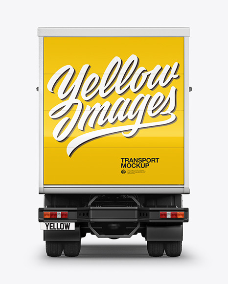 Box Truck Mockup   Back View PSD #4