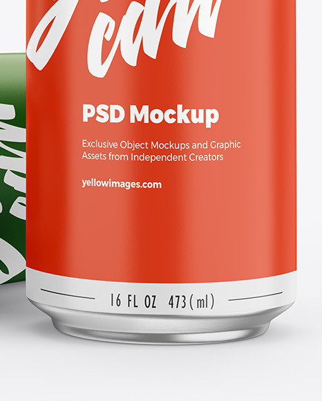 Three Aluminium Drink Cans With Matte Finish Mockup