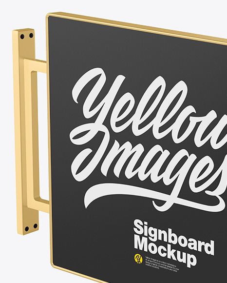 Metallic Signboard Mockup PSD #2