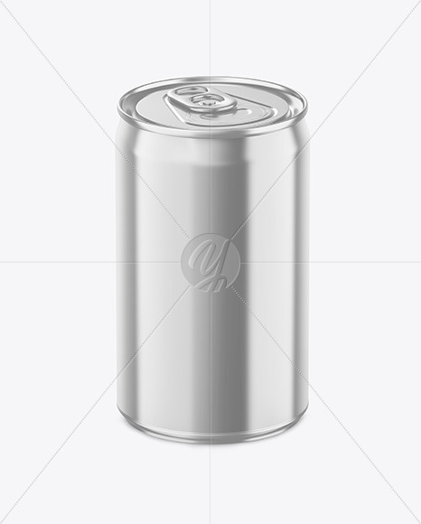 150ml Glossy Metallic Drink Can Mockup PSD #3