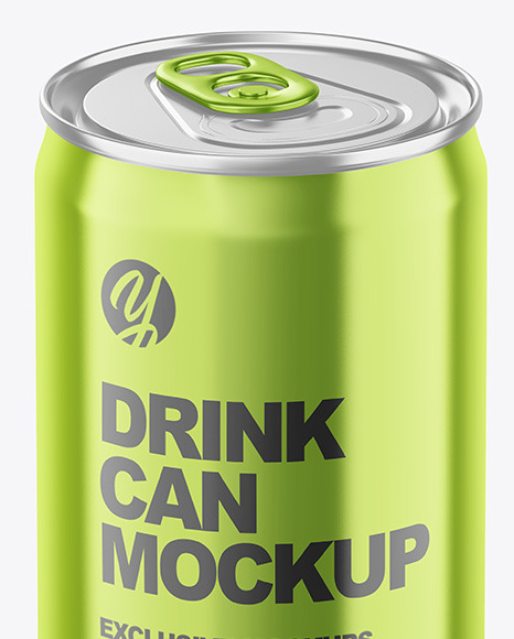 150ml Glossy Metallic Drink Can Mockup PSD #1
