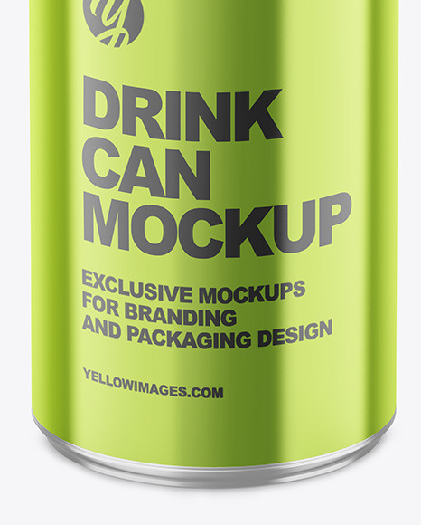 150ml Glossy Metallic Drink Can Mockup PSD #6