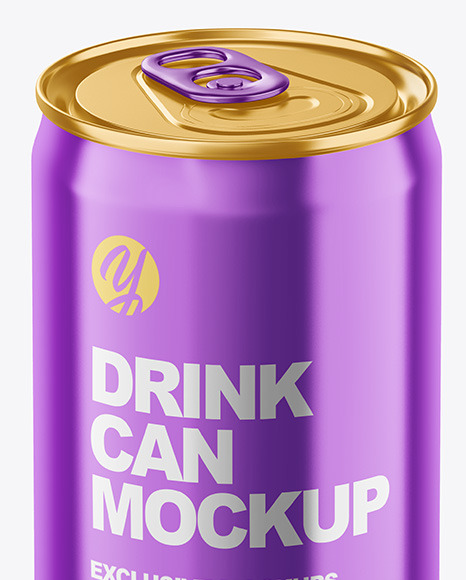 150ml Glossy Metallic Drink Can Mockup PSD #7