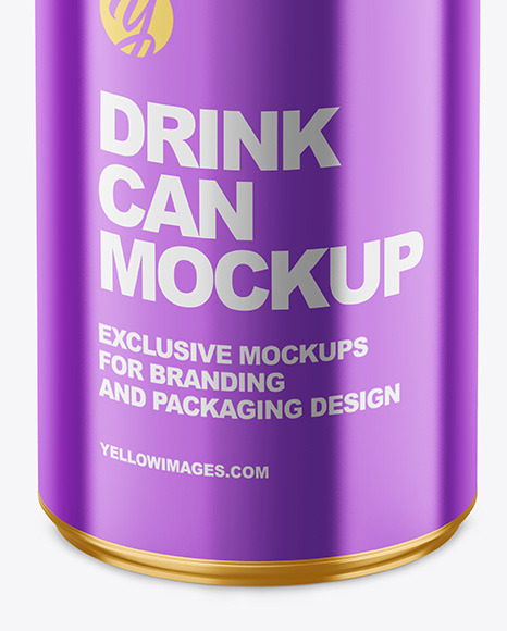 150ml Glossy Metallic Drink Can Mockup PSD #5