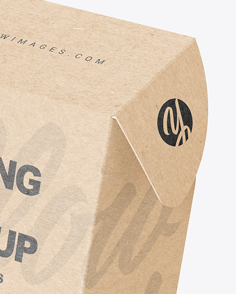 Opened Kraft Paper Mailing Box Mockup PSD #2