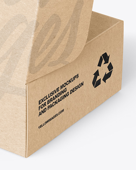 Opened Kraft Paper Mailing Box Mockup PSD #6