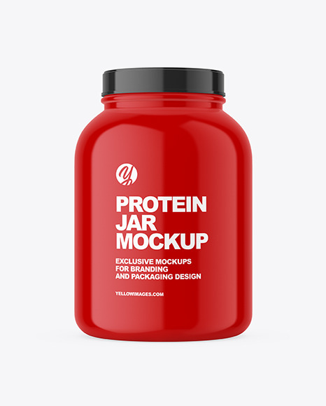 Glossy Protein Jar Mockup PSD #2