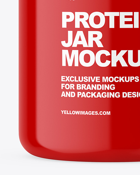 Glossy Protein Jar Mockup PSD #3