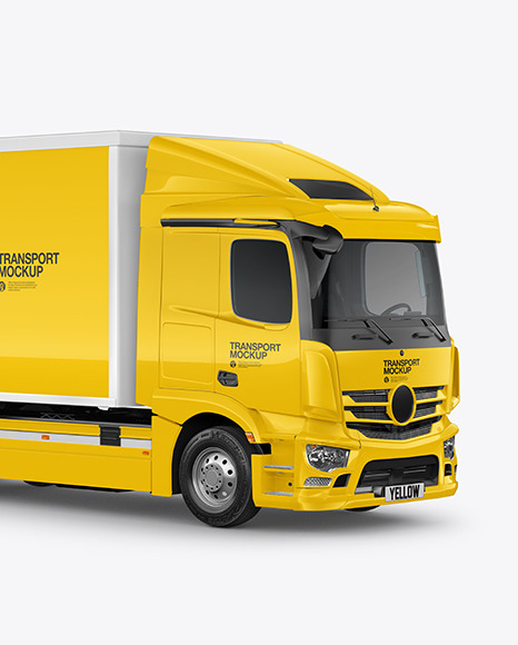 Box Truck Mockup   Half Side View PSD #2