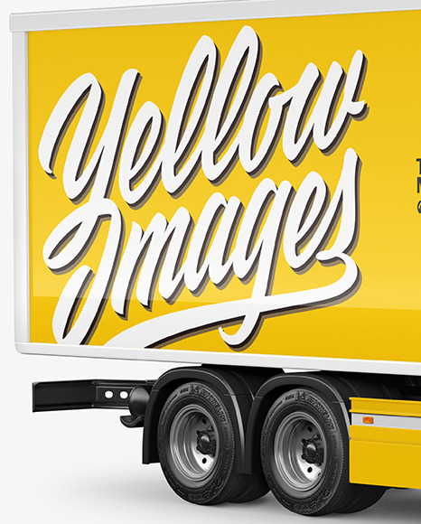 Box Truck Mockup   Half Side View PSD #4