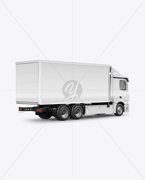 Box Truck Mockup   Back Half Side View PSD #3
