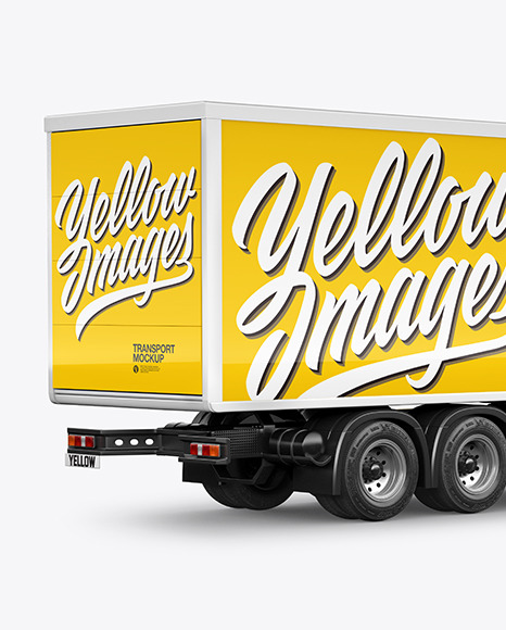 Box Truck Mockup   Back Half Side View PSD #2