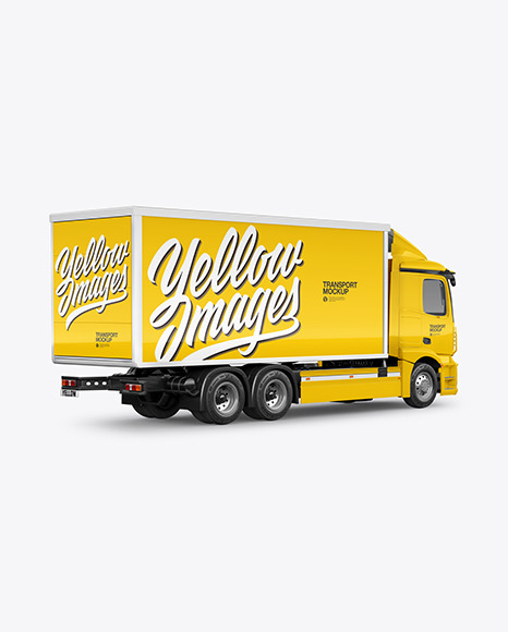 Box Truck Mockup   Back Half Side View PSD #7