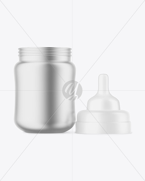 Matte Metallic Baby Bottle Mockup PSD #3