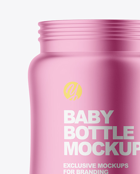 Matte Metallic Baby Bottle Mockup PSD #1