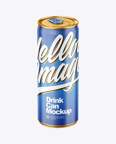 250ml Metallic Drink Can w  Matte Finish Mockup PSD #2
