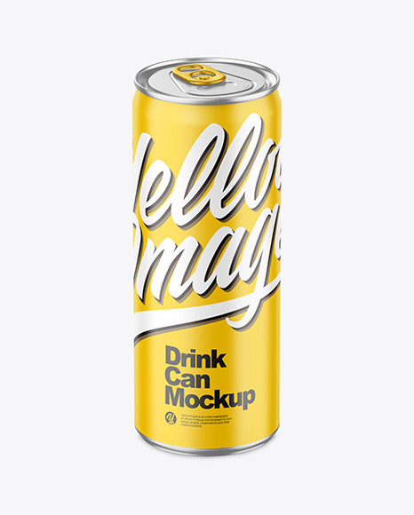 250ml Metallic Drink Can w/ Matte Finish Mockup