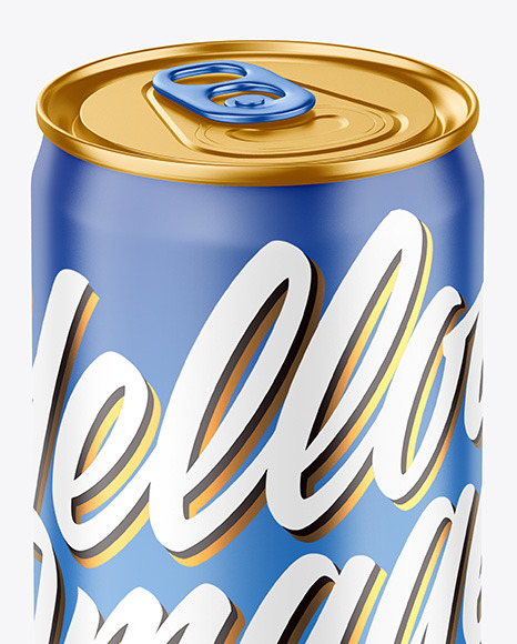 250ml Metallic Drink Can w  Matte Finish Mockup PSD #1