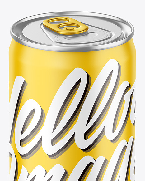 250ml Metallic Drink Can w  Matte Finish Mockup PSD #7