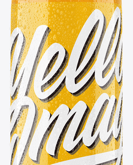 PET Bottle with Drink and Water Drops Mockup PSD #6