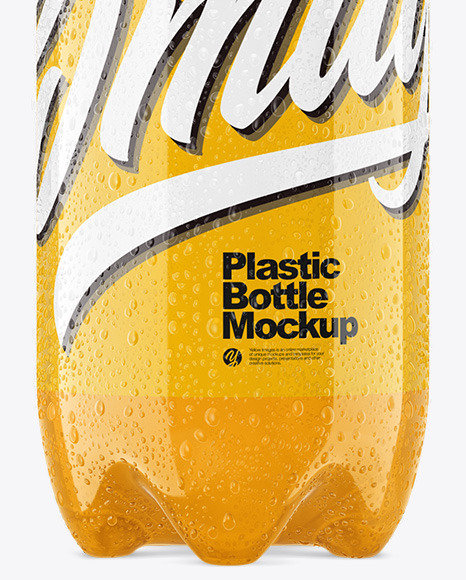 PET Bottle with Drink and Water Drops Mockup PSD #7