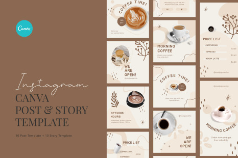 Vanilla Latte Simple Abstract Coffee Shop Instagram Canva