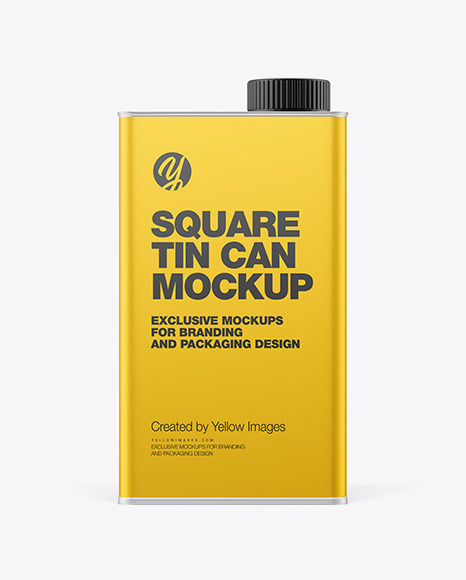 Matte Metallic Tin Can with Plastic Cap Mockup