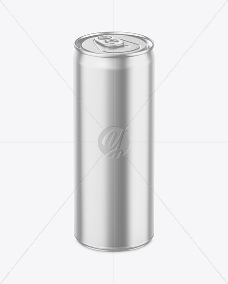 250ml Matte Metallic Drink Can Mockup PSD #3