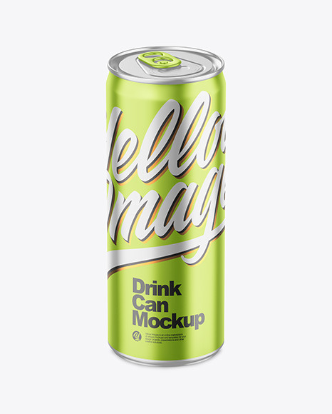 250ml Matte Metallic Drink Can Mockup