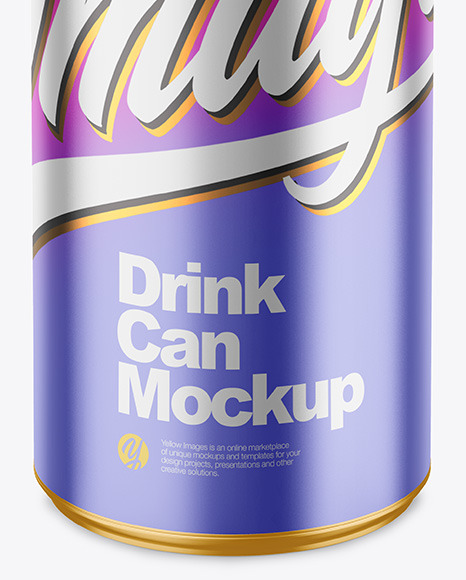 250ml Matte Metallic Drink Can Mockup PSD #6